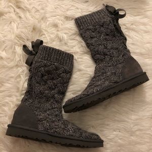 UGG knitted lace up back detail